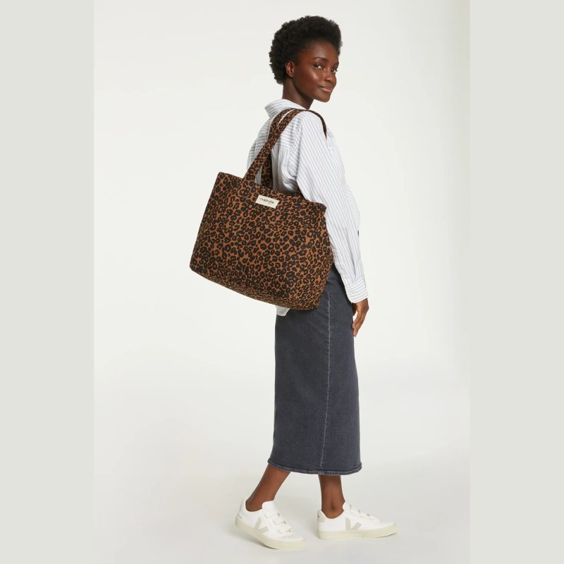 Sac 24 heures Célestins en coton recyclé – Léopard – Rive Droite