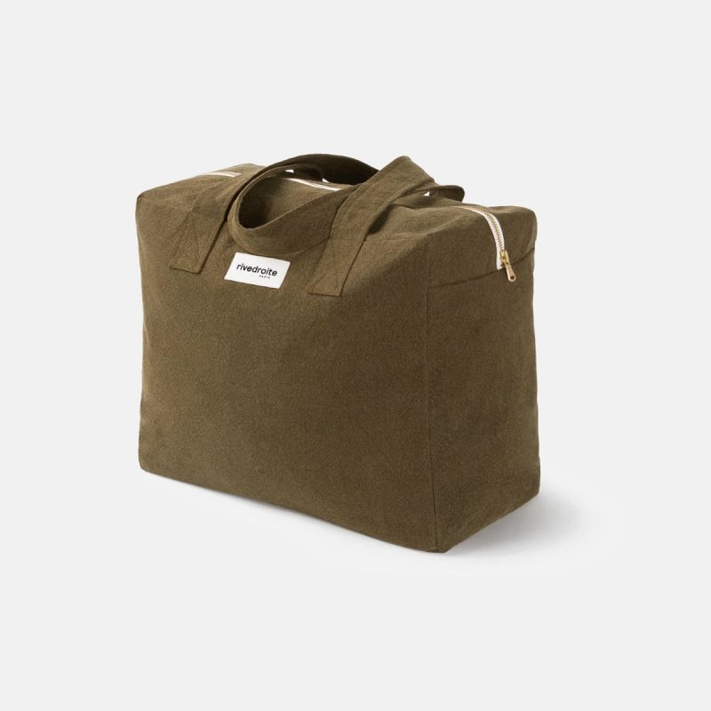 Sac 24 heures Célestins en coton recyclé – Kaki – Rive Droite
