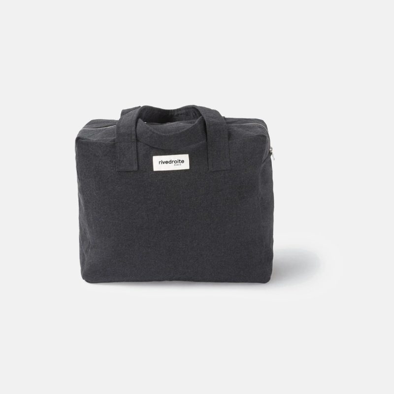 Sac 24 heures Célestins en coton recyclé – Noir – Rive Droite