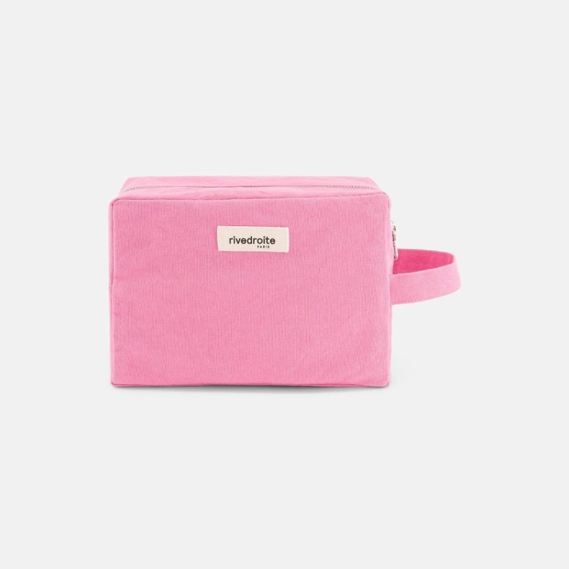 Trousse Tournelles XL en coton recyclé – Candy Pink – Rive Droite