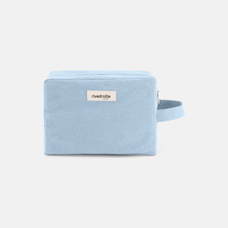 Trousse Tournelles XL en coton recyclé – Ice Pop Blue – Rive Droite