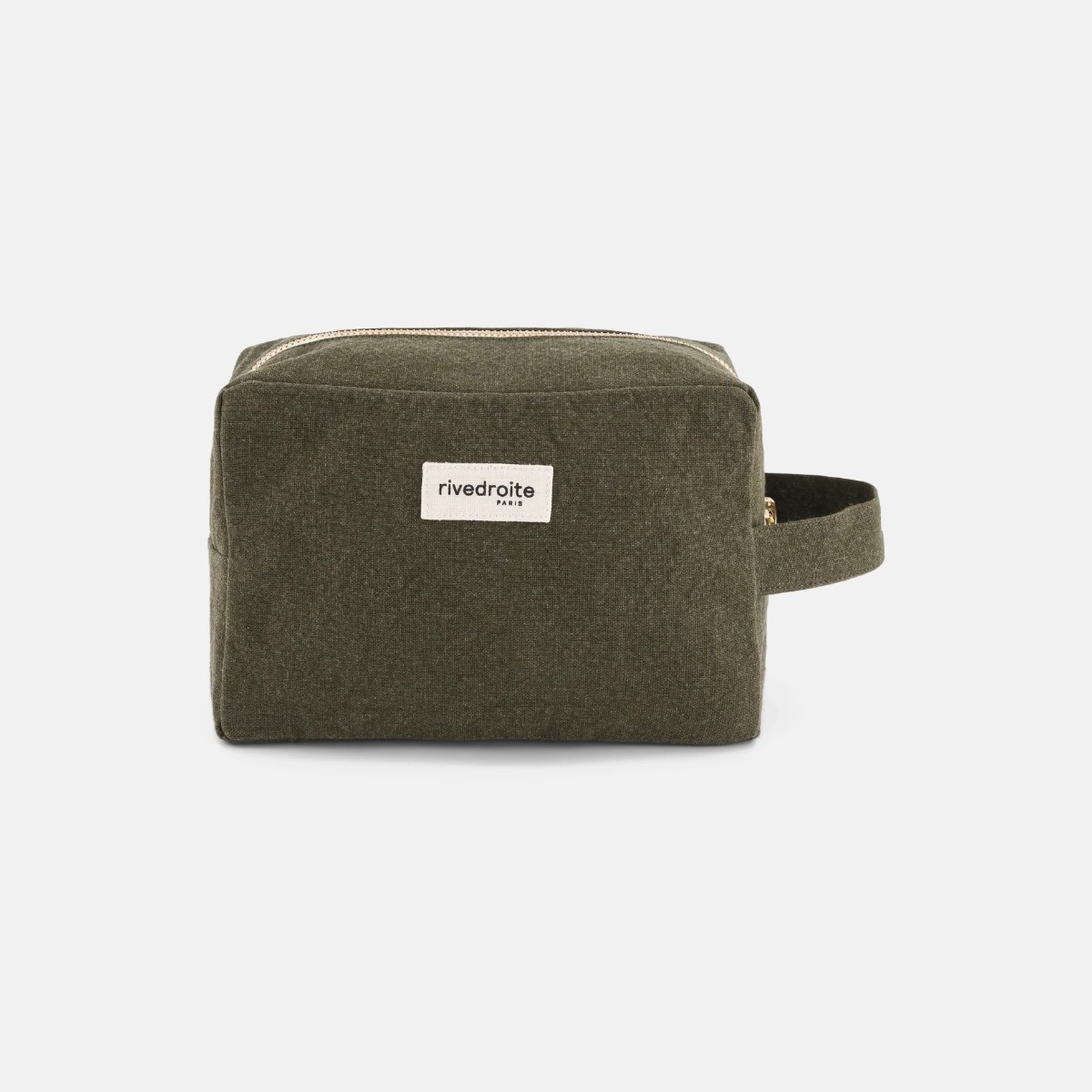 Trousse Tournelles XL en coton recyclé – Kaki – Rive Droite