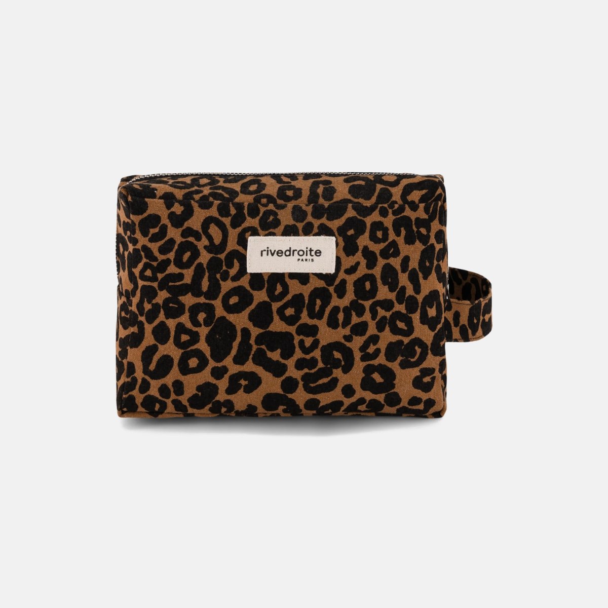 Trousse Tournelles XL en coton recyclé – Léopard – Rive Droite
