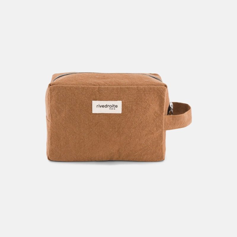 Trousse Tournelles XL en coton recyclé – Tobacco – Rive Droite