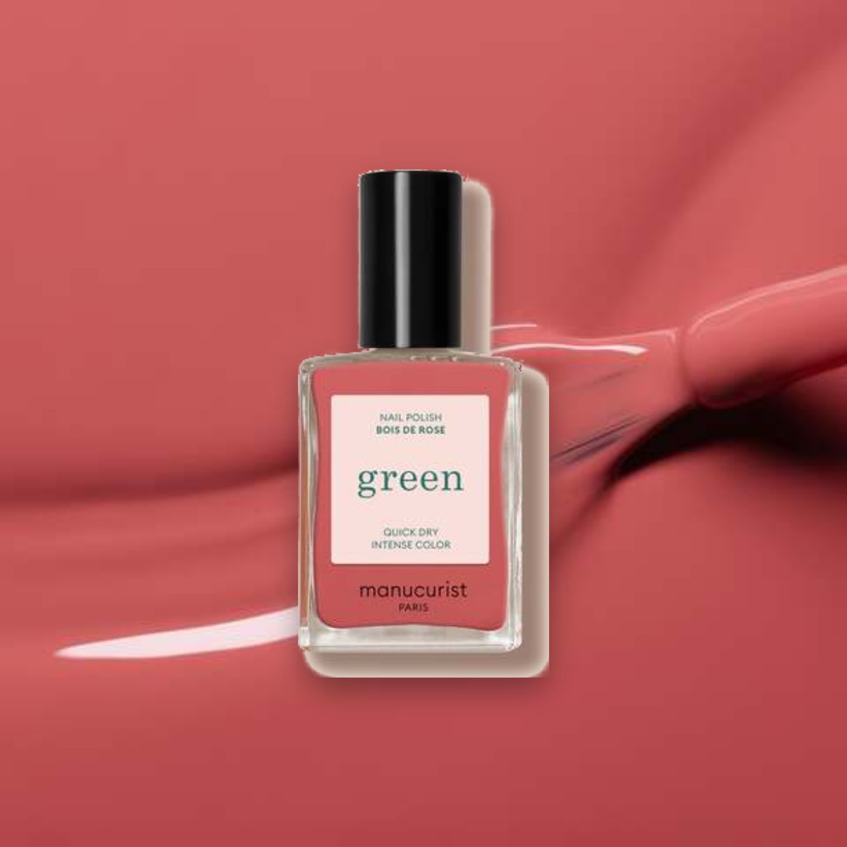 Vernis à ongles Green Manucurist Bois de rose sur un fond de sa couleur