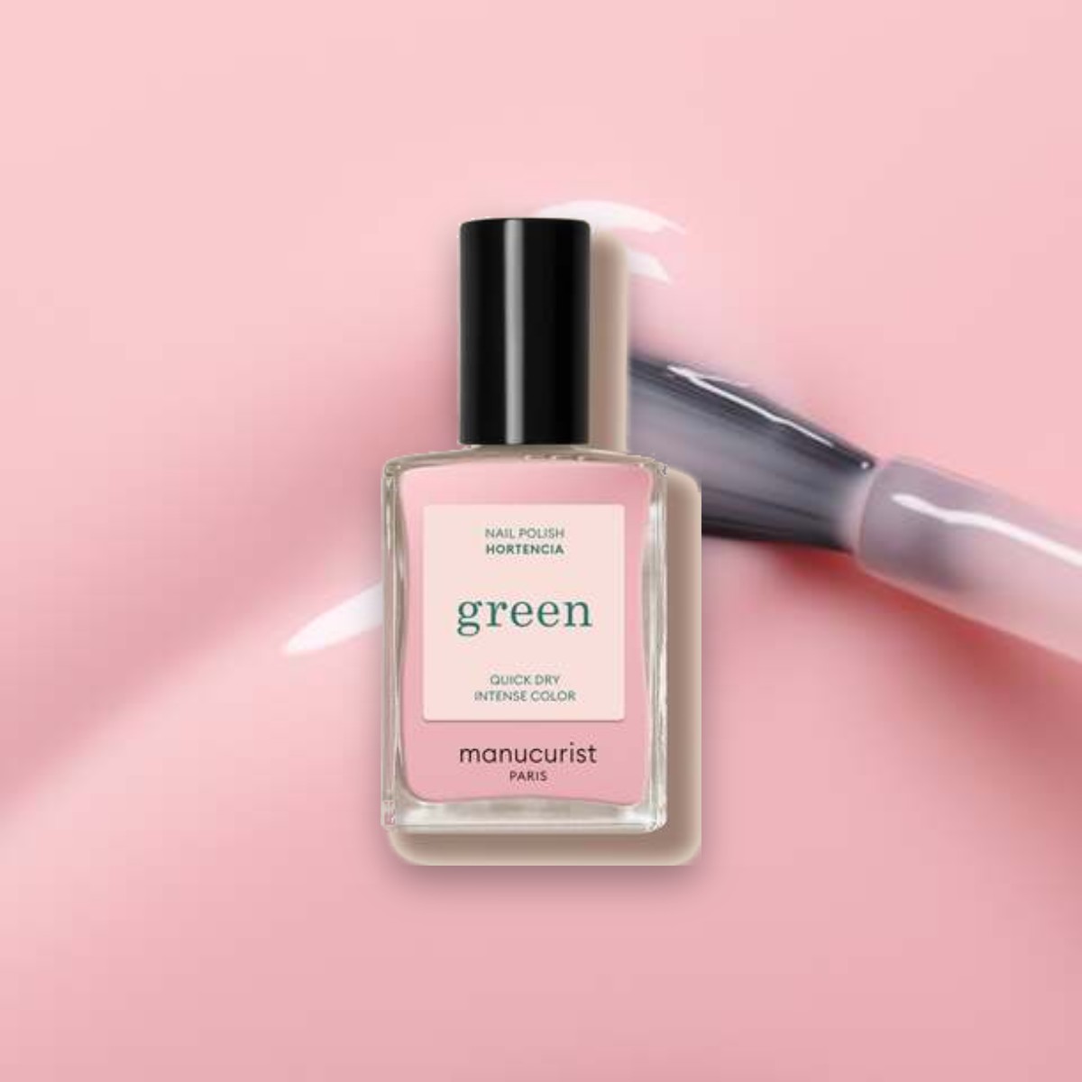 Vernis à ongles Green Manucurist Hortencia sur un fond de sa couleur