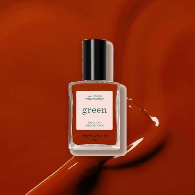 Vernis à ongles Green Manucurist Indian summer sur un fond de sa couleur
