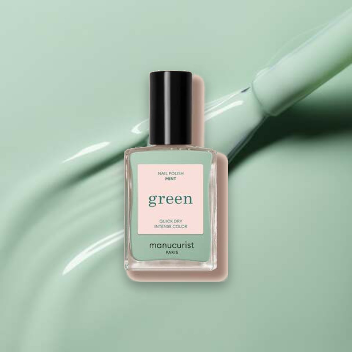 Vernis à ongles Green Manucurist Mint sur un fond de sa couleur