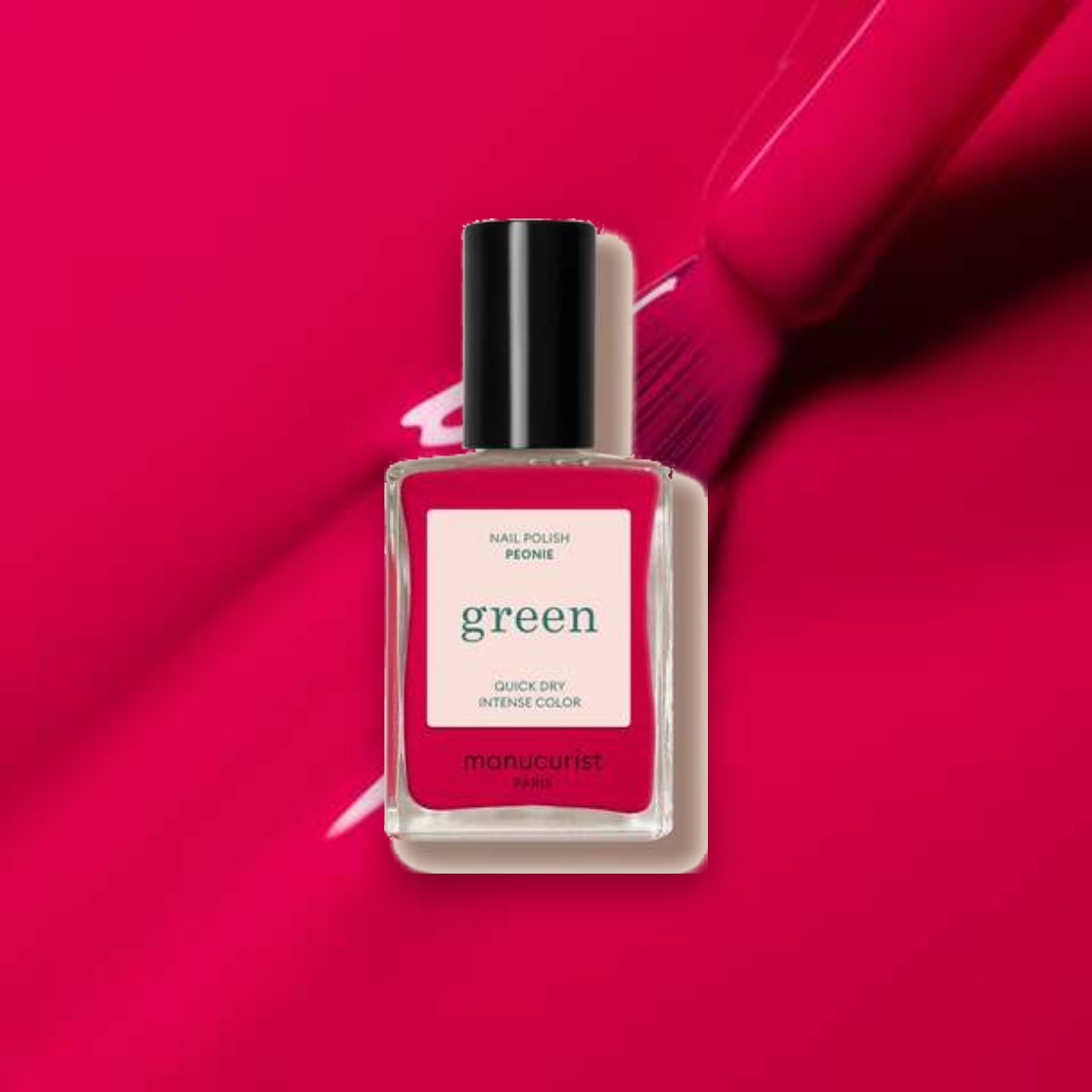 Vernis à ongles Green Manucurist Peonie sur un fond de sa couleur