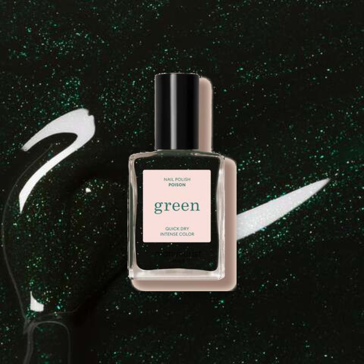 Vernis à ongles Green Manucurist Poison sur un fond de sa couleur