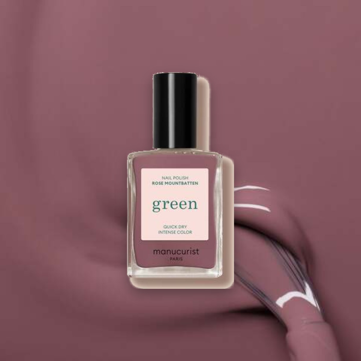 Vernis à ongles Green Manucurist Rose mountbatten sur un fond de sa couleur