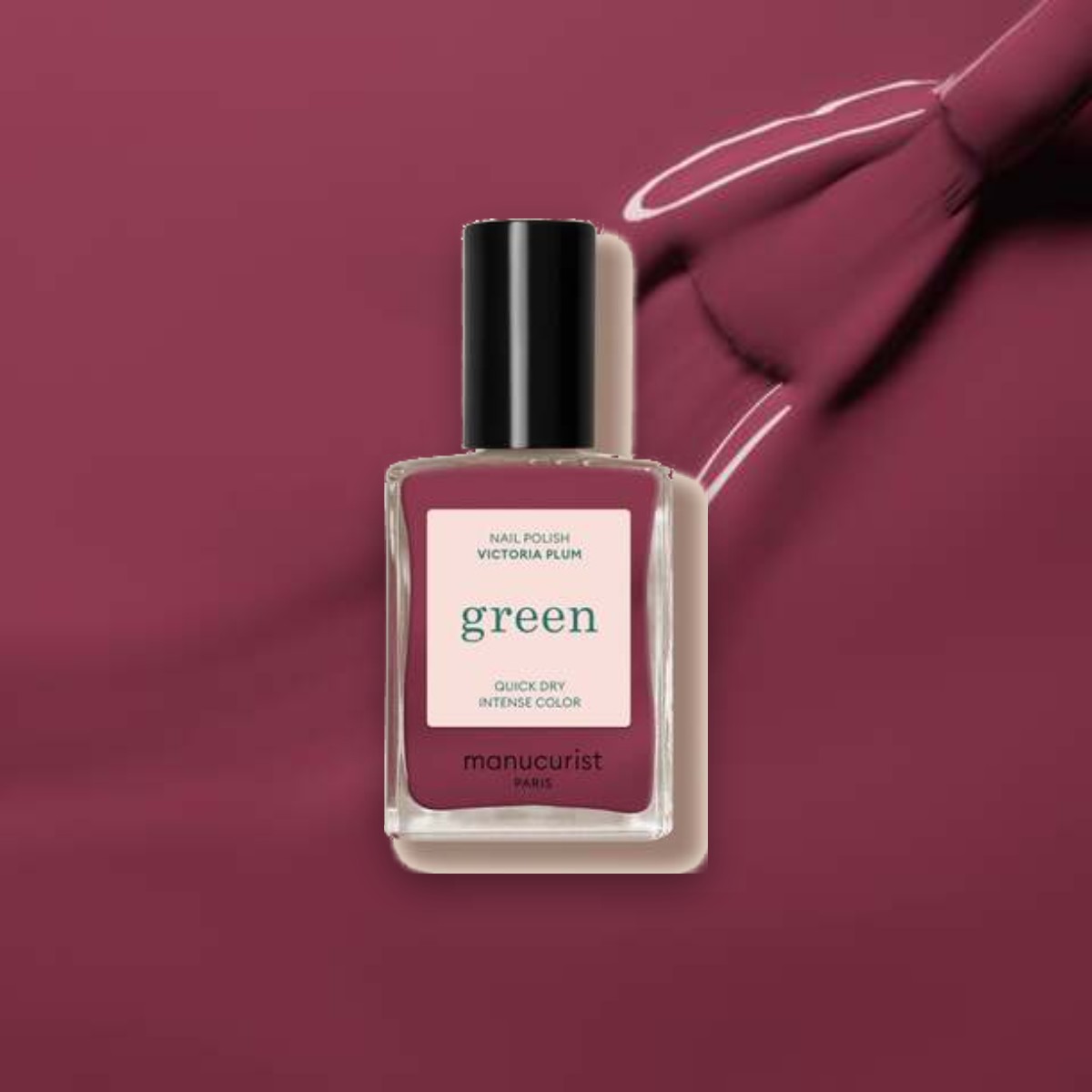 Vernis à ongles Green Manucurist Victoria plum sur un fond de sa couleur