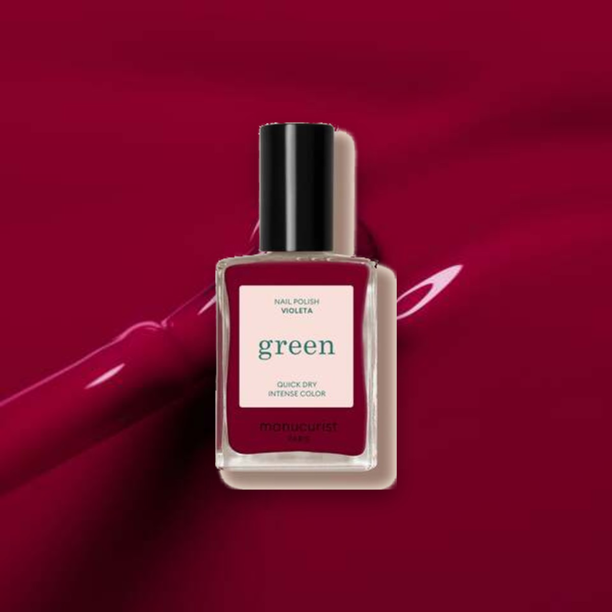 Vernis à ongles Green Manucurist Violeta sur un fond de sa couleur